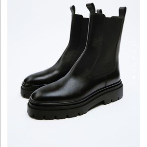 Zara Leather Lug Boots size 6